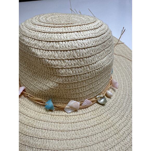 Panama Jack Floppy Paper Braid Bucket Hat Seashell Tan Beige Beach Ocean Vaca OS - Picture 5 of 8